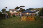 The site at dusk shows the extent of the display